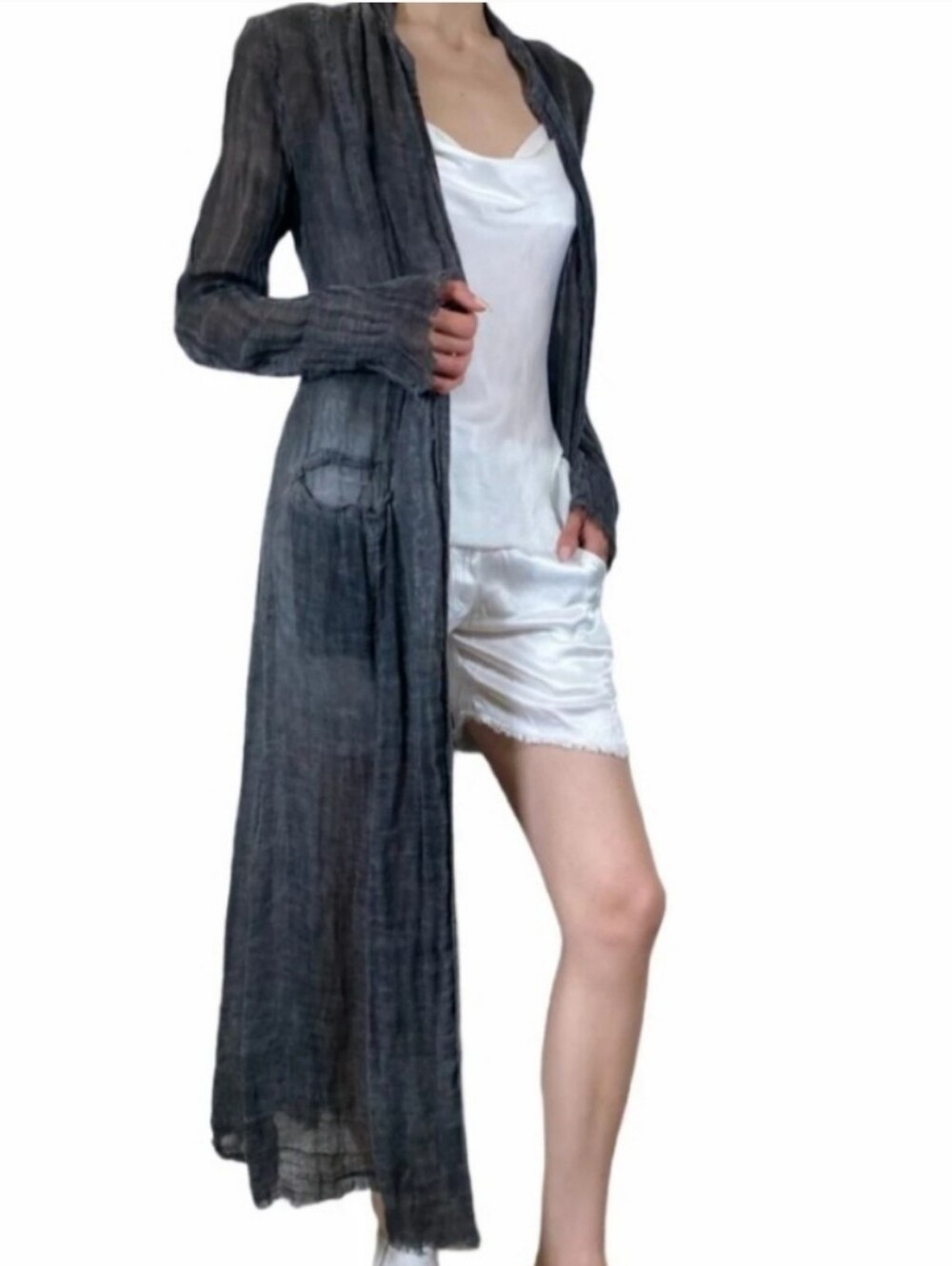 Jaga Buya Linen Masterpiece Duster Dress Jacket Lightweight Women's Coatigan
